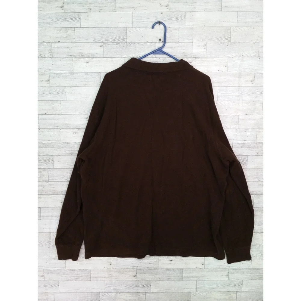 Men's Polo Ralph Lauren Long Sleeve Pullover Sweater Top Brown 1/4 Zip 2XLT‎